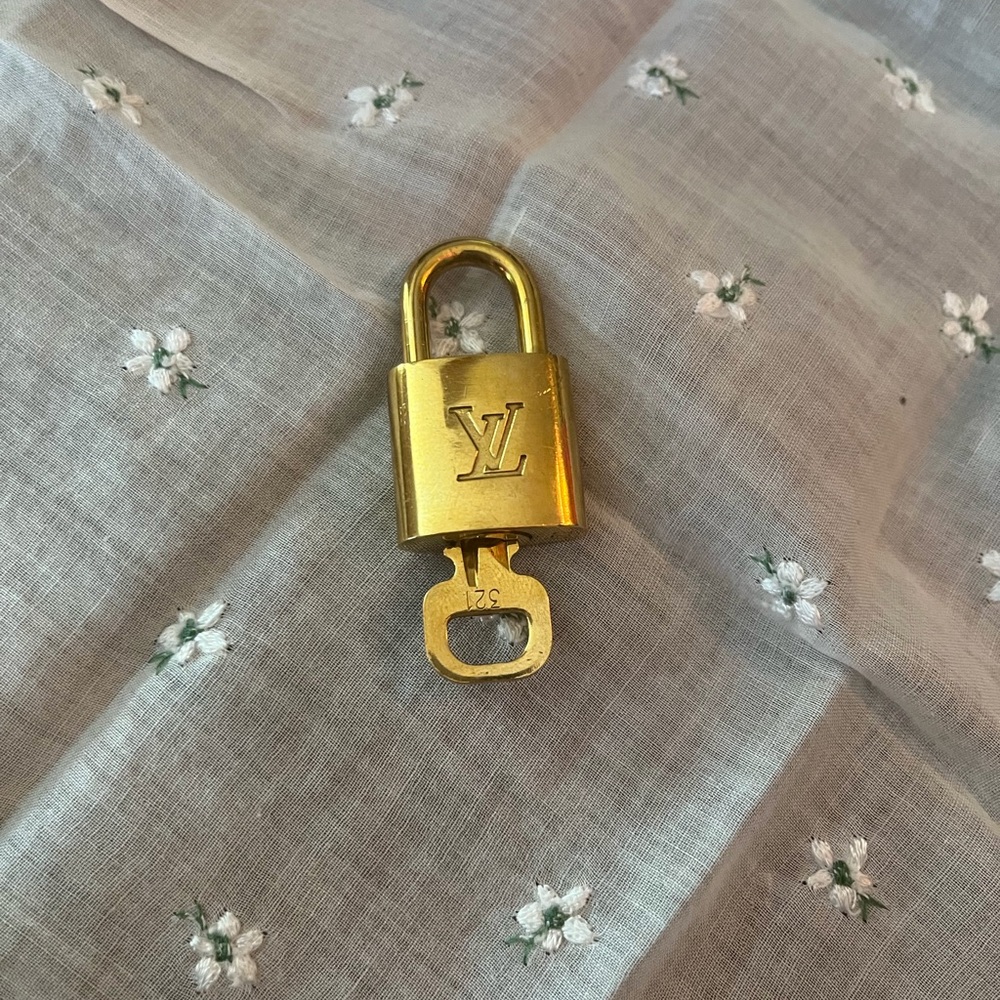Louis Vuitton Gold-tone Padlock and Key Set